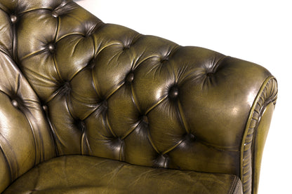 Stilvoller Original Chesterfield Sessel Englischer Armlehnsessel Echt Leder Herrensessel UK