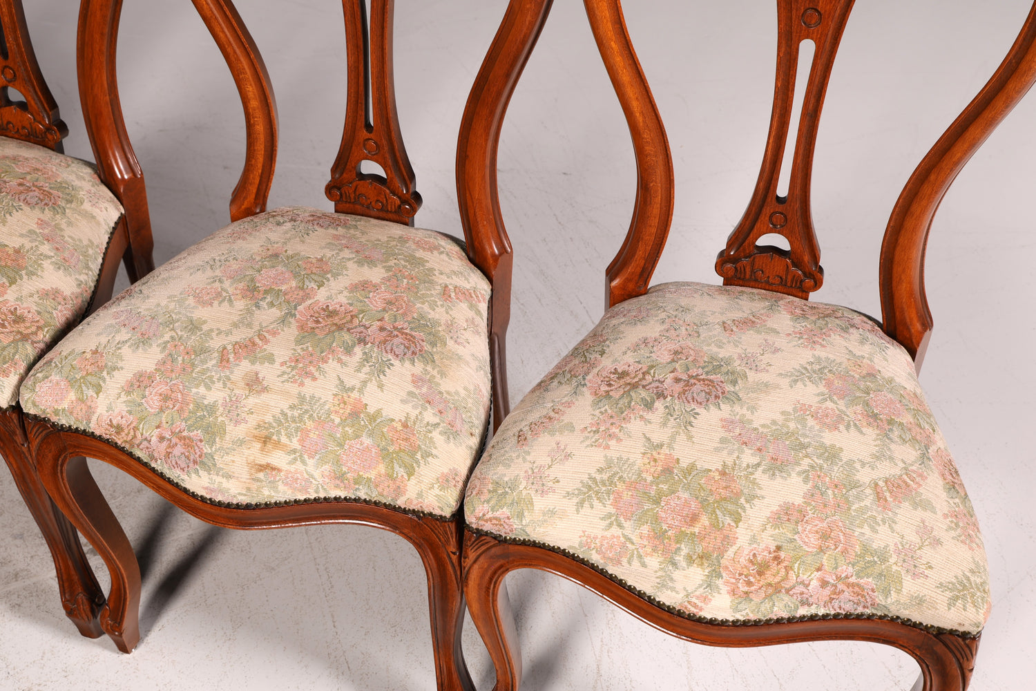 4x Traumhafte Louis Philippe Stühle um 1880 Chippendale Stuhl Set Antik Sekretär Stühle