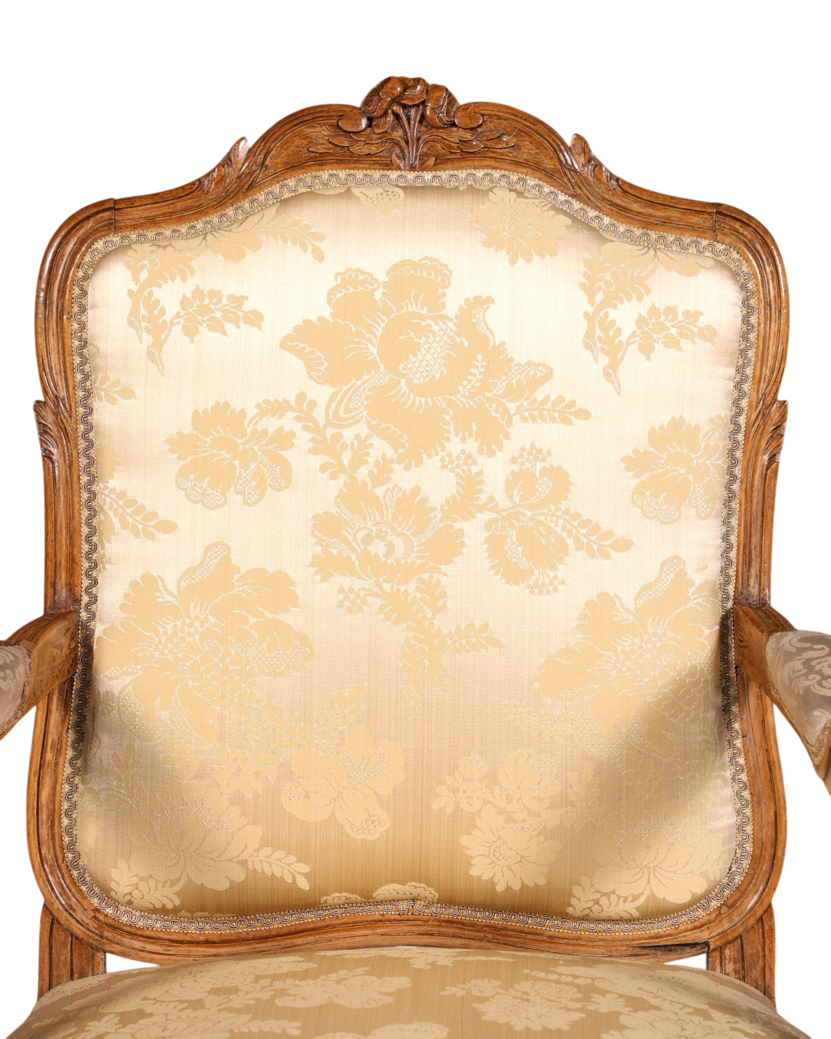 Original Barock Sessel Fauteuil Armlehnstuhl Chippendale Antik Mitte 19. Jh. Sekretär Stuhl Stoff Sessel