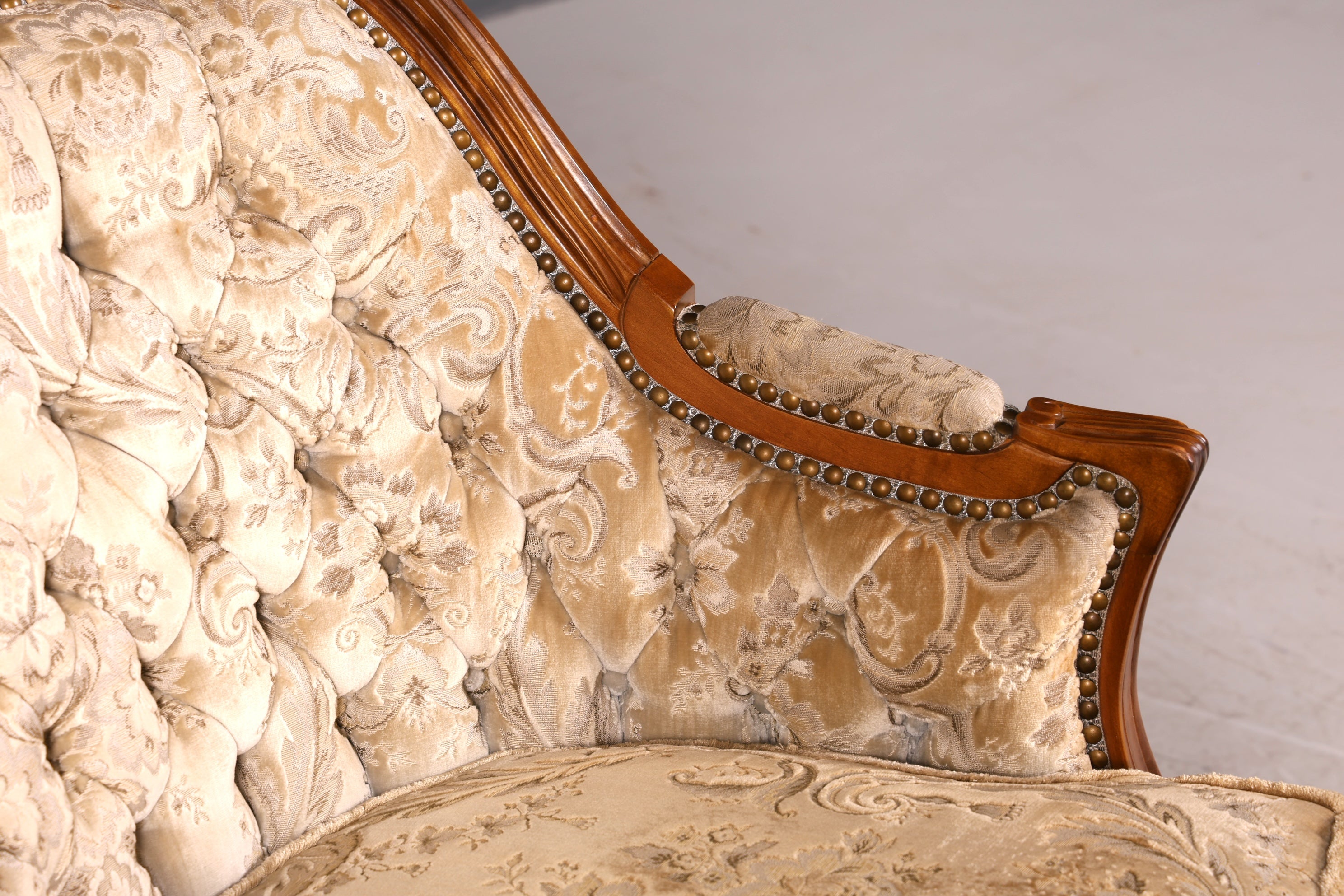 Wunderschöner Chippendale Armlehnsessel Barock Stil Sessel Armchair Samt Stoff Sessel 1 von 2