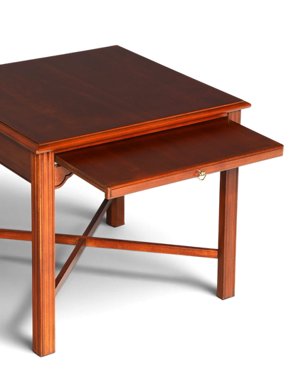 Hauptstadt Möblerei Beistelltisch aus dunklem Holz mit ausziehbarer Platte und klassischem Design