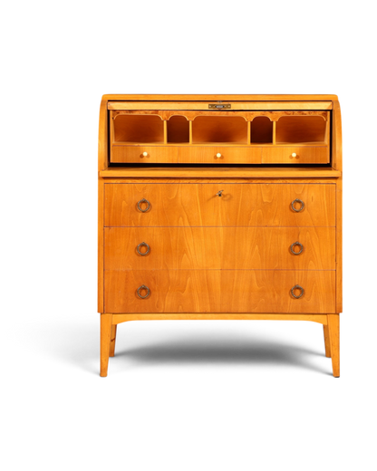 Wunderschöner Mid Century Rollladen Sekretär echt Holz Büro Schrank Vintage Schreibkommode 60s