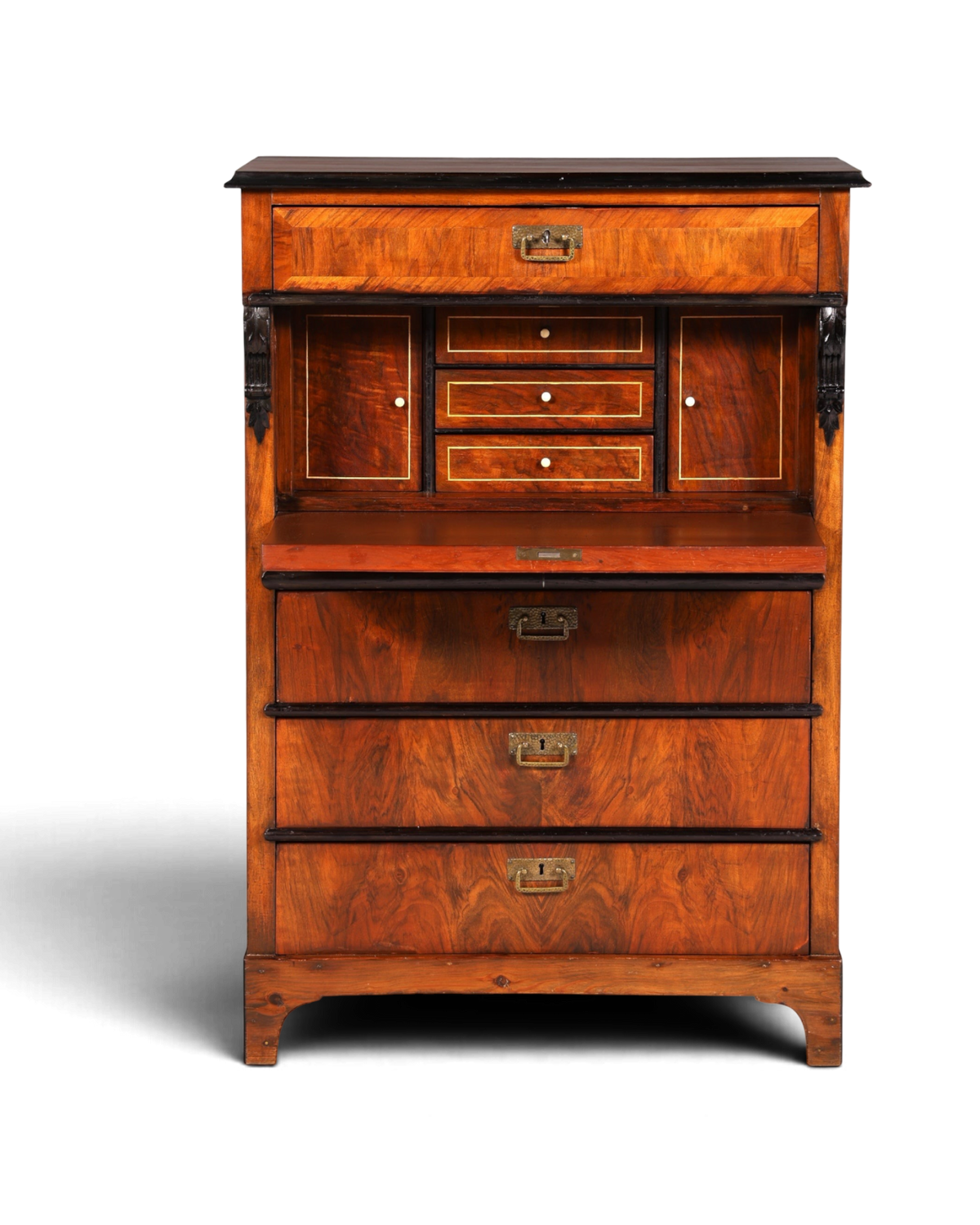 F841 Finish Wunderschöner Gründerzeit Sekretär Kommode Jugendstil Schubladenkommode Antik Vertiko