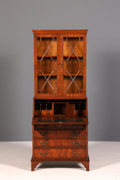 G394 Finish cm Wunderschöner Englischer Sekretär Büro Aufsatzsekretär Antik 60S Vitrinen Schrank UK (Kopie)