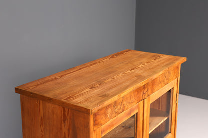 F942 Finish Traumhafte Jugendstil Vitrine Antike Holz Bücherschrank Eiche Antik Schrank Geschirrschrank