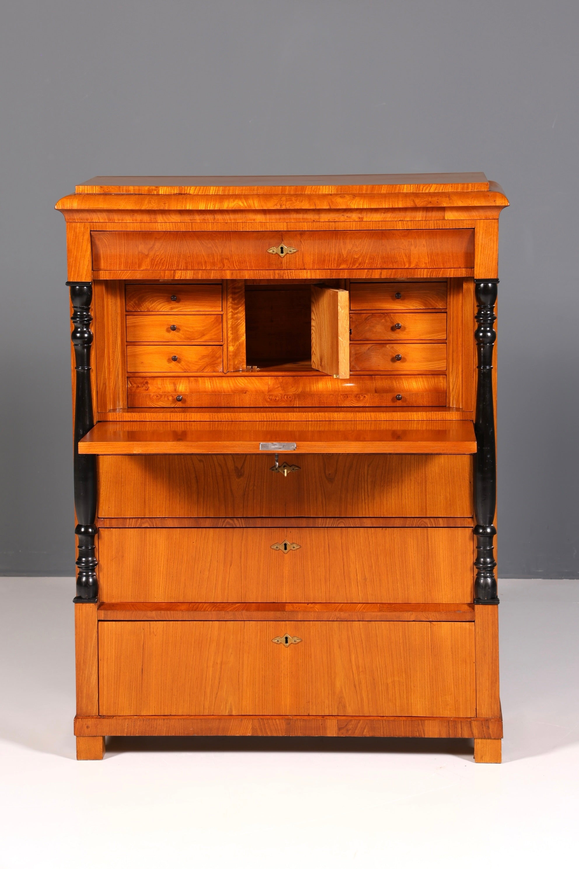 Beautiful Original Biedermeier Secretary around 1860 English Chest of Drawers Antique Office Chest of Drawers