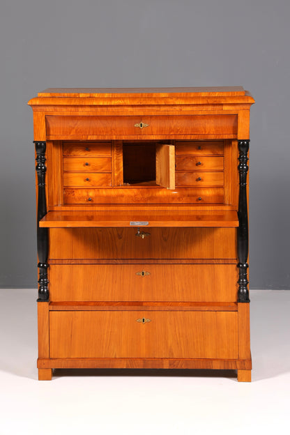 Beautiful Original Biedermeier Secretary around 1860 English Chest of Drawers Antique Office Chest of Drawers