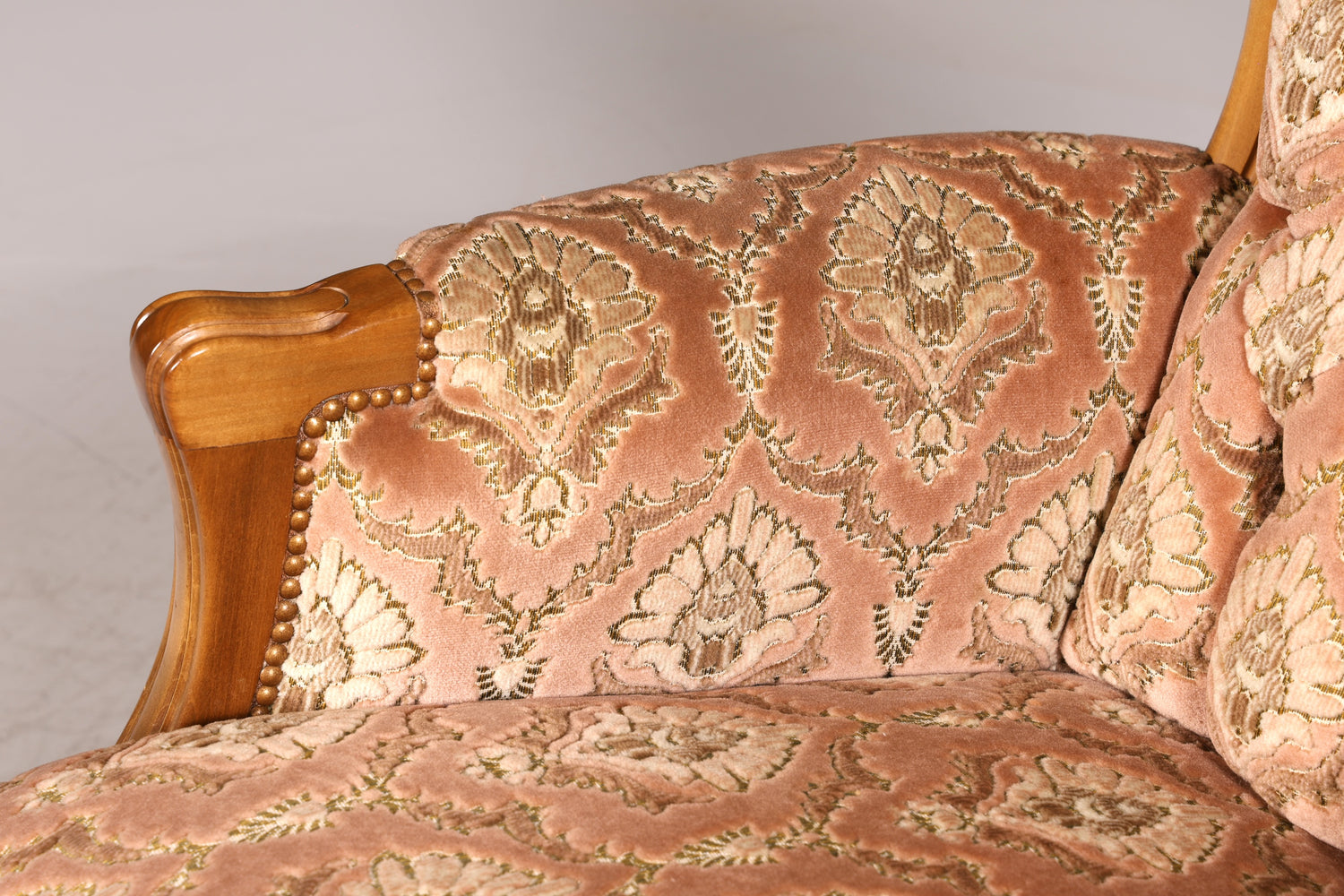 Edler Chippendale Armlehnsessel Barock Stil Sessel Samt Stoff Armchair Antik 2 von 2