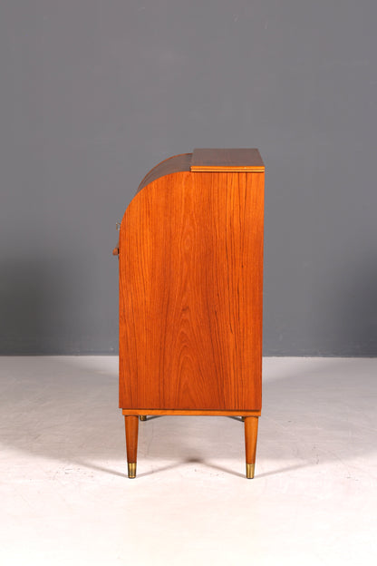 Wunderschöner Mid Century Rollladen Sekretär Danish Design echt Holz Schreibkommode 60er Jahre