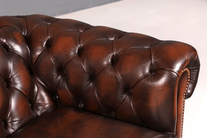 Wunderschönes Original Centurion Chesterfield Sofa 3-Sitzer echt Leder Couch Englisch Polstersofa Ledersofa