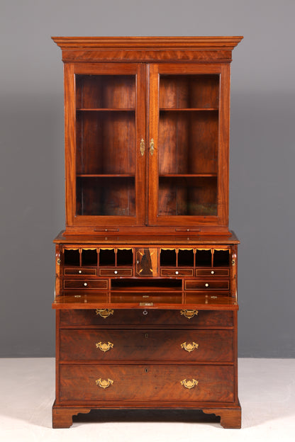 G224 Finish Wunderschöner Englischer Sekretär Büro Aufsatzsekretär Antik 60S Vitrinen Schrank UK (Kopie)