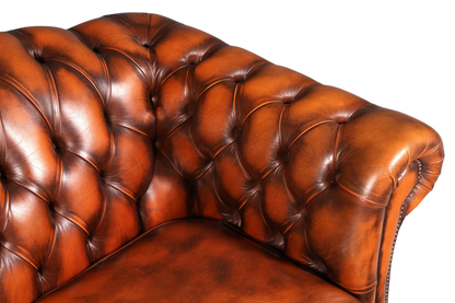 Stilvolles Original Chesterfield Sofa 2-Sitzer Couch Echt Leder Englisch Polstersofa