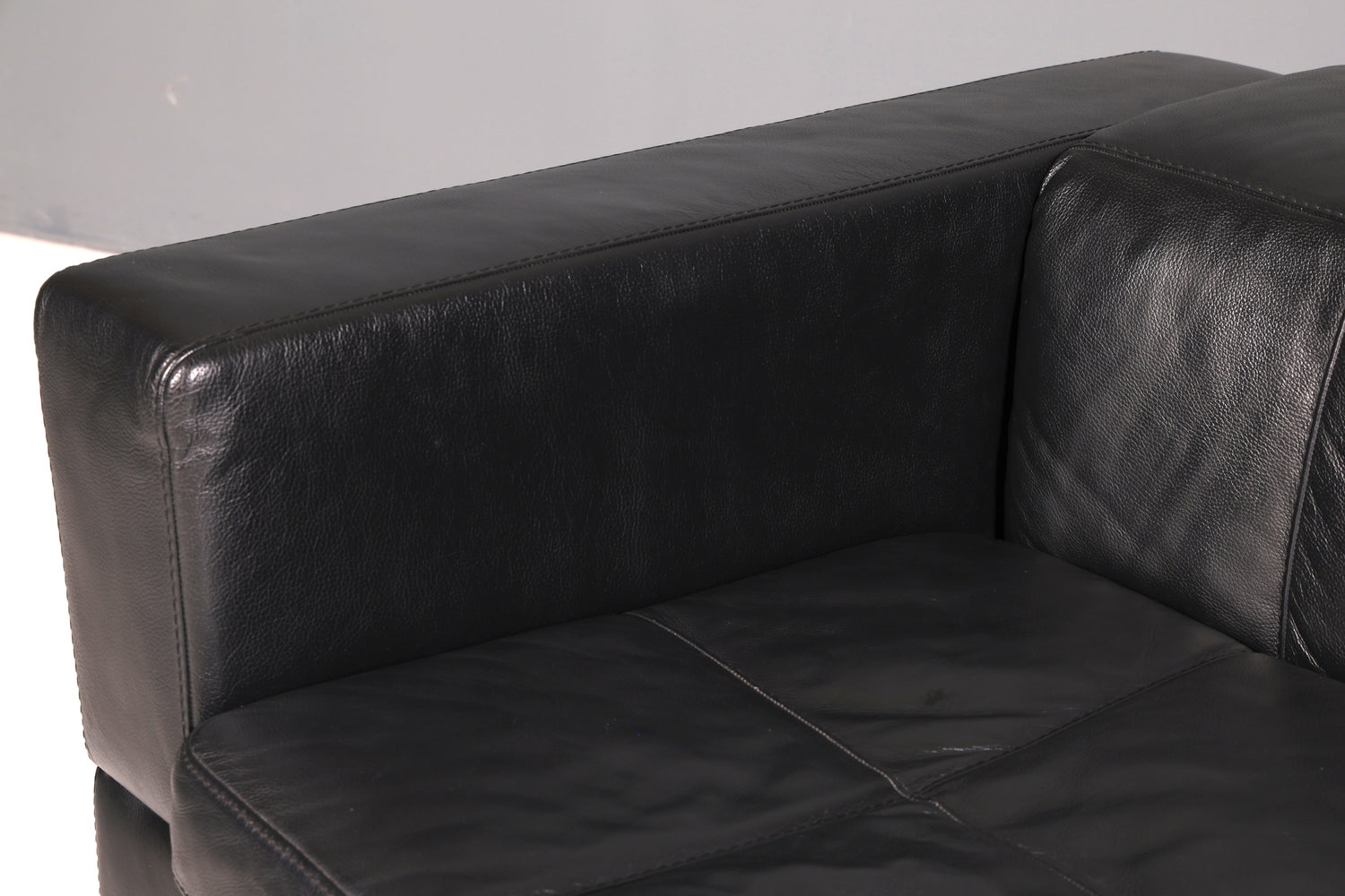 Edles MaxDivani Echtleder Sofa 3-Sitzer Designer Couch Italienisch Ledersofa Schwarz