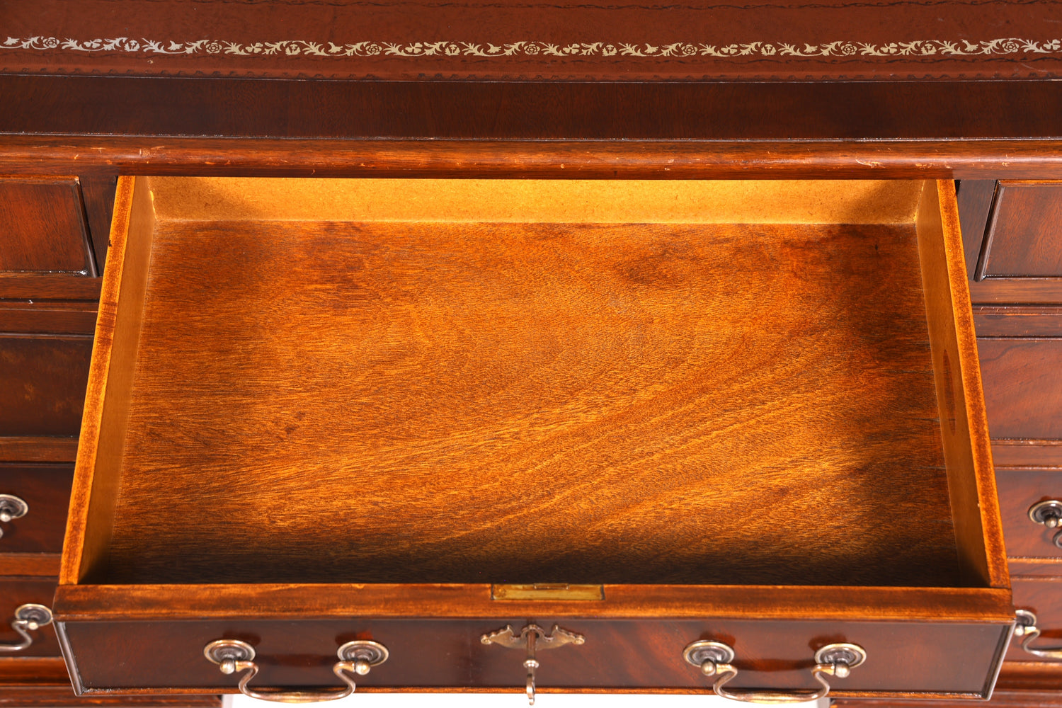 Wunderschöner Englischer Schreibtisch echt Lederauflage Bürotisch Antik Stil Office Desk