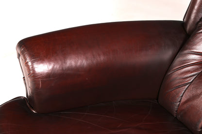 Edler Chesterfield Ohrensessel Relaxsessel Echtleder Braun Fernsehsessel Ruhesessel Ledersessel