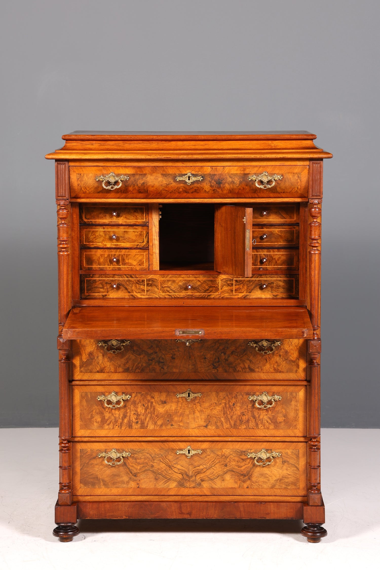 Wunderschöner Gründerzeit Sekretär Vertiko Highboard Louis Philippe Kommode um 1880