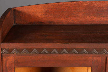 G045 Finish Traumhafte Jugendstil Vitrine Antike Holz Bücherschrank Eiche Antik Schrank Geschirrschrank