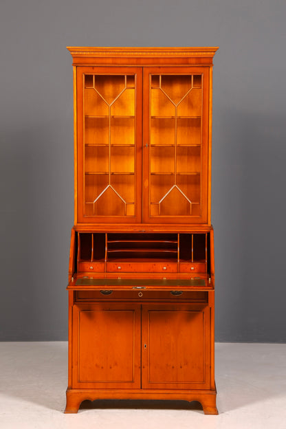 G581 Finish Stilvoller Englischer Sekretär Original Heldense Büro Aufsatzsekretär Eibe Antik 60S Vitrinen Schrank UK (Kopie)