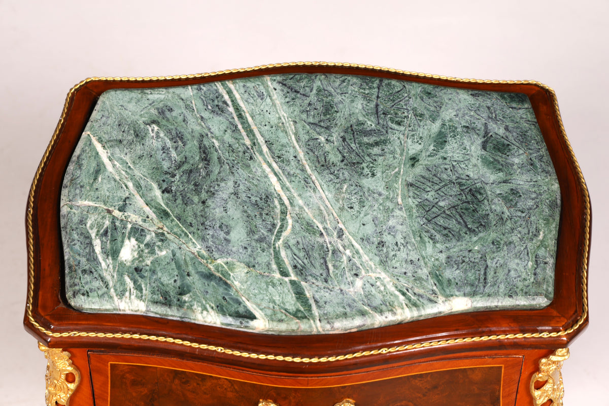 Dreamy Louis XV side table, Baroque style, marble console table, chest of drawers, telephone table