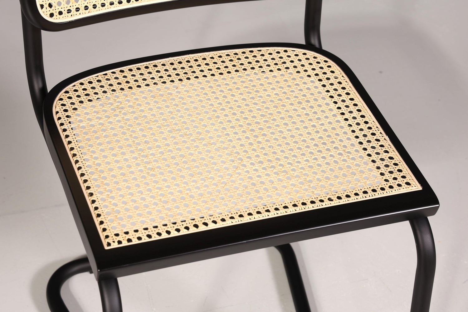 Freischwinger Stuhl &quot;Milano&quot; Made in Italy Schwarz Korbgeflecht Stuhl Wippstuhl Wiener Geflecht Küchenstuhl Sekretär Stuhl