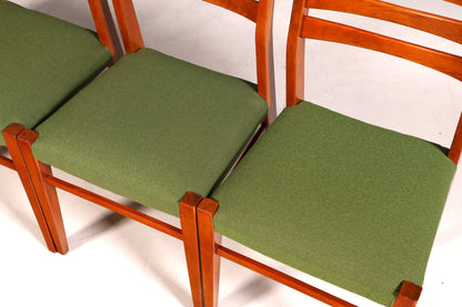 4x Mid Century Teak Holz Stühle Made in Denmark Retro Stuhlset Danish Design Vintage Küchenstühle