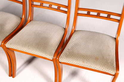 4x Englische Stühle Set Regency Dining Chairs Antik Esszimmerstühle Küchenstühle Stuhlset Vintage 60er