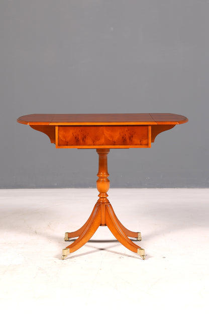 Wonderful original Heldense side table, yew wood, folding table, occasional table, chest, telephone table