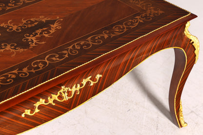 BILDER TAUSCHEN  Traumhafter Barock Stil Couchtisch Intarsien Antik Messing Wohnzimmer Tisch Ablage