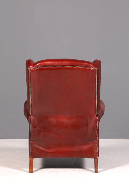 Stilvoller Claridge Chesterfield Ohrenbackensessel Relaxsessel Liegefunktion Englisch Echt Leder Herrensessel UK Armlehnsessel Vintage