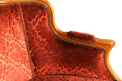 Edler Chippendale Armlehnsessel Barock Stil Sessel Samt Stoff Armchair Sessel 2 von 2
