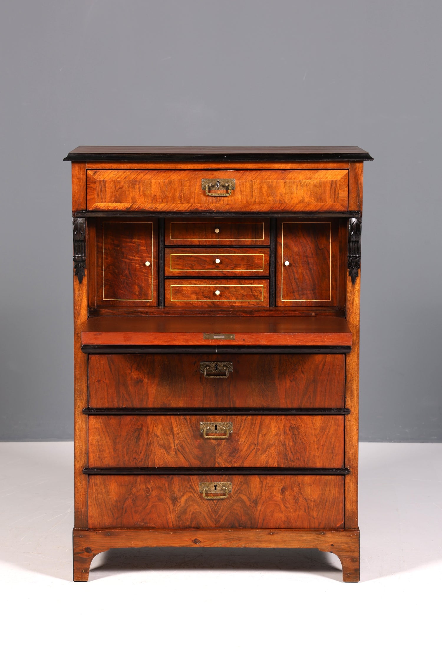 F841 Finish Wunderschöner Gründerzeit Sekretär Kommode Jugendstil Schubladenkommode Antik Vertiko
