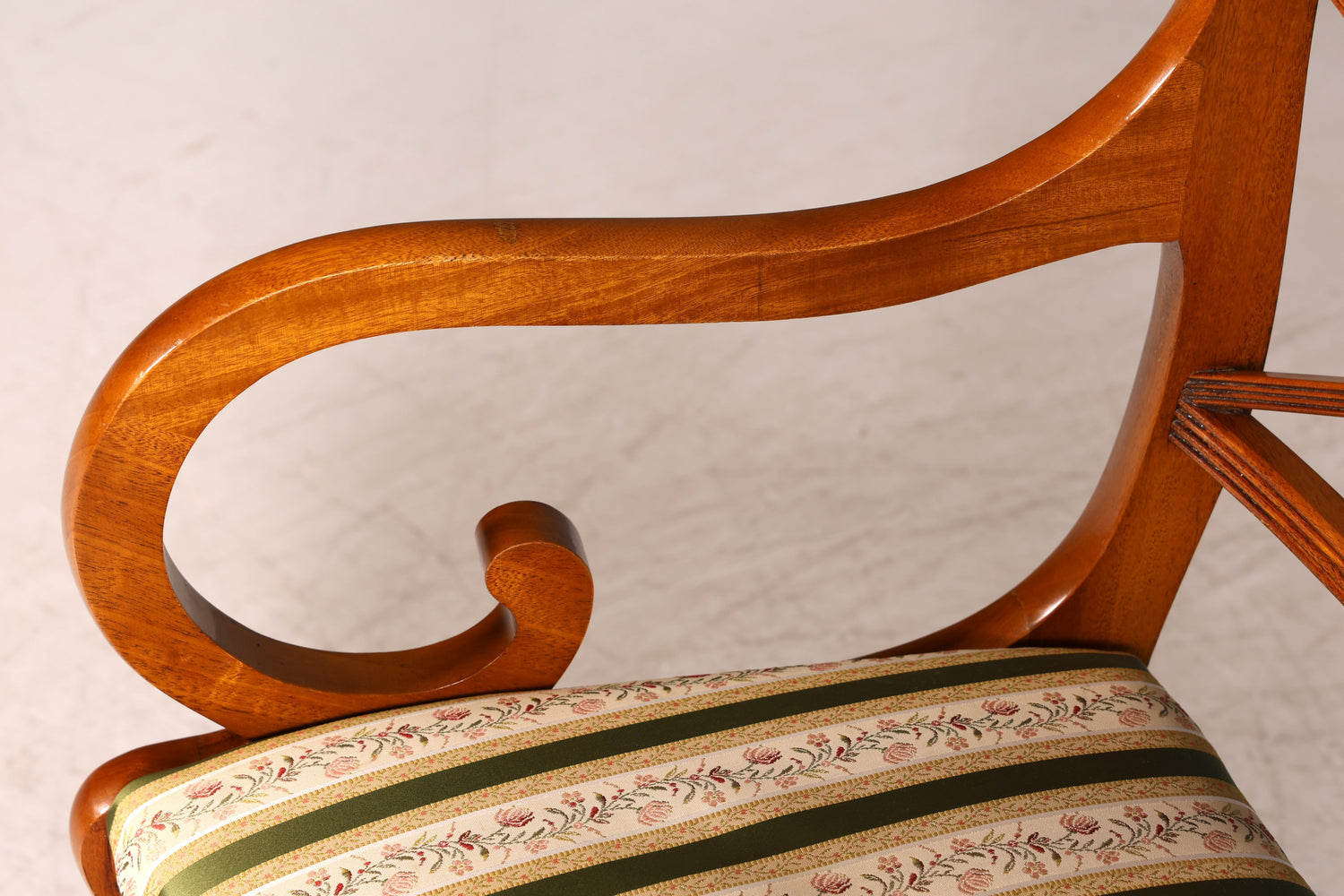 Wunderschöner Englischer Stuhl UK Armlehnstuhl Antik Stil Regency Sekretär Stuhl Eibe Polsterstuhl 4 von 5