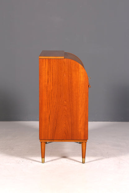 Wunderschöner Mid Century Rollladen Sekretär Danish Design echt Holz Schreibkommode 60er Jahre