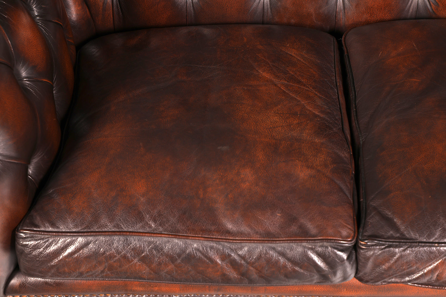 Edles Original Chesterfield Sofa 2-Sitzer Couch Echt Leder Englisch Antik Polstersofa