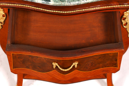 Dreamy Louis XV side table, Baroque style, marble console table, chest of drawers, telephone table