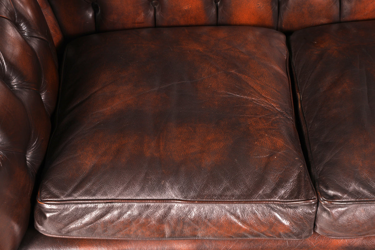 Wunderschönes Original Chesterfield Sofa 2-Sitzer Couch Echt Leder Englisch Polstersofa