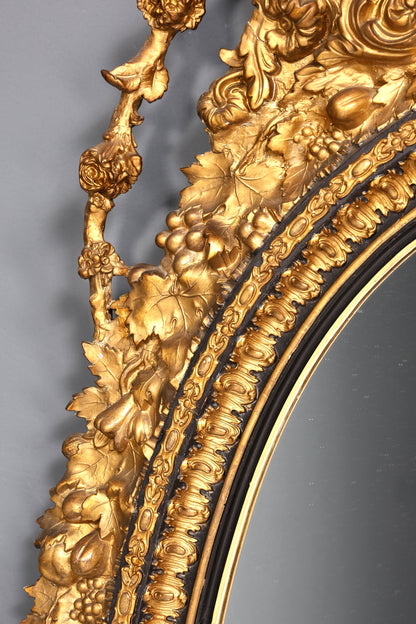 Wunderschöner Original Barock Wandspiegel Antik Stil Spiegel Flurspiegel Ornamenten dekorativer Spiegel um 1860