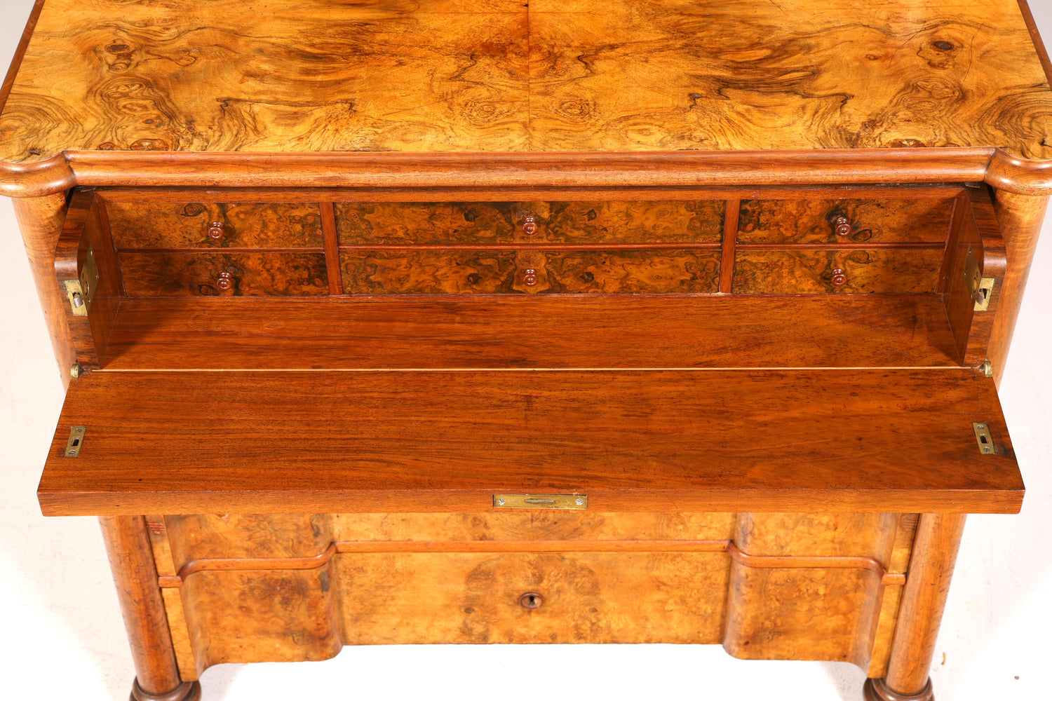 Edle Gründerzeit Kommode mit Spiegelaufsatz Louis Philippe Frisierkommode Holz Schrank Antik Flurschrank um 1880