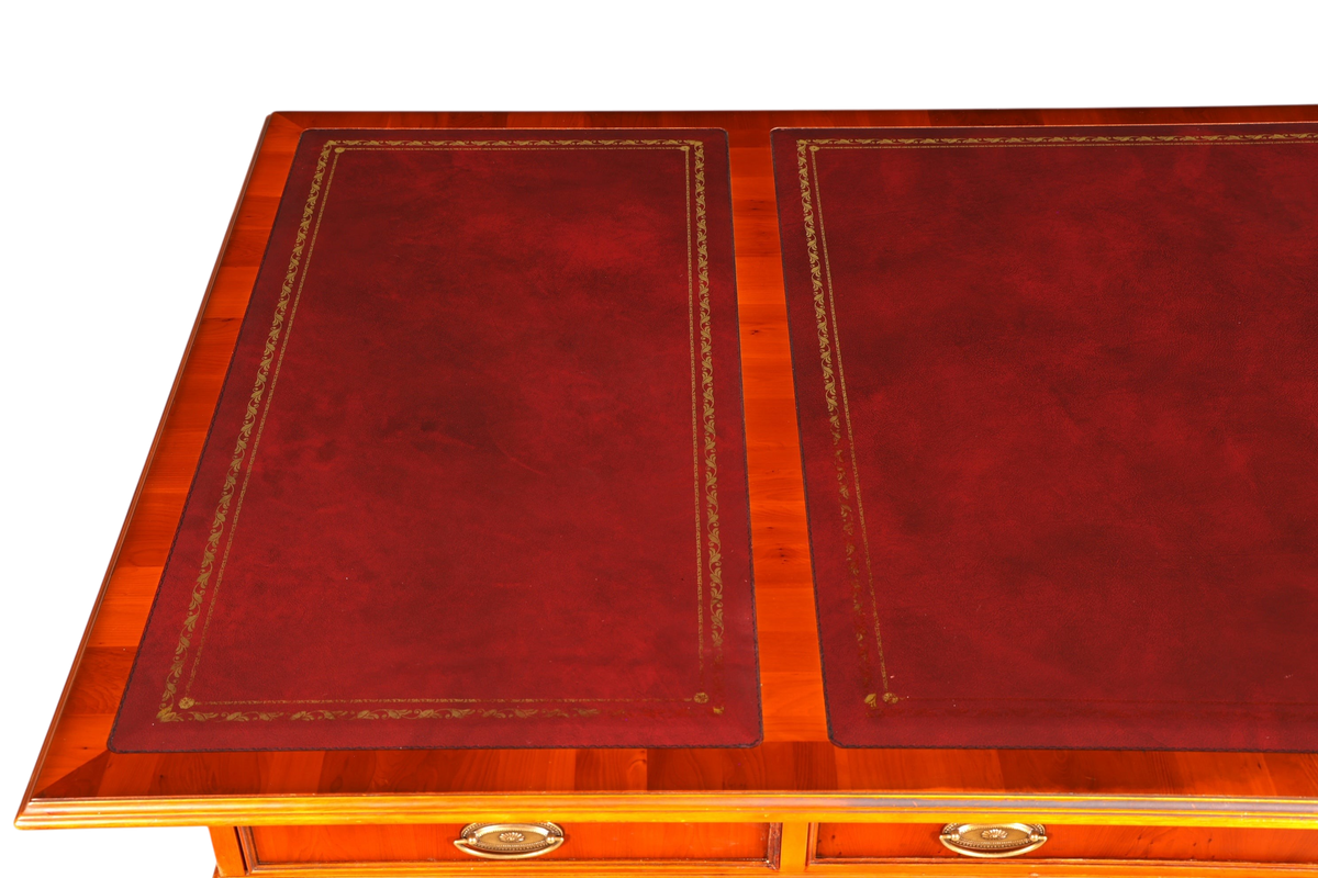 G721 Finish cm HELDENSE Wunderschöner Englischer Schreibtisch Englisch Eibe Desk Leder Auflage Antik Stil Bürotisch Office Desk (Kopie)