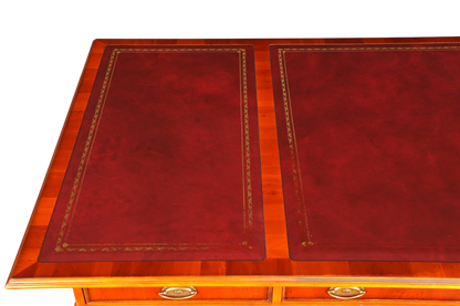 G721 Finish cm HELDENSE Wunderschöner Englischer Schreibtisch Englisch Eibe Desk Leder Auflage Antik Stil Bürotisch Office Desk (Kopie)