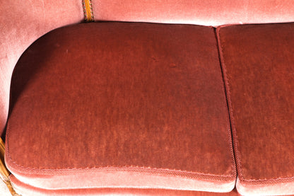 Wunderschönes Chippendale Sofa Barock Stil Couch Samt Stoff 2 Sitzer Canapé