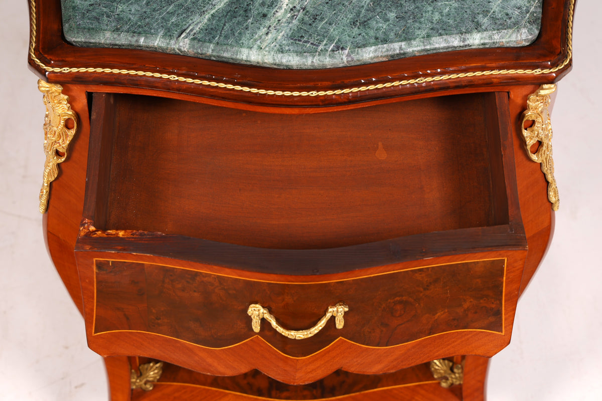 Dreamy Louis XV side table, Baroque style, marble console table, chest of drawers, telephone table