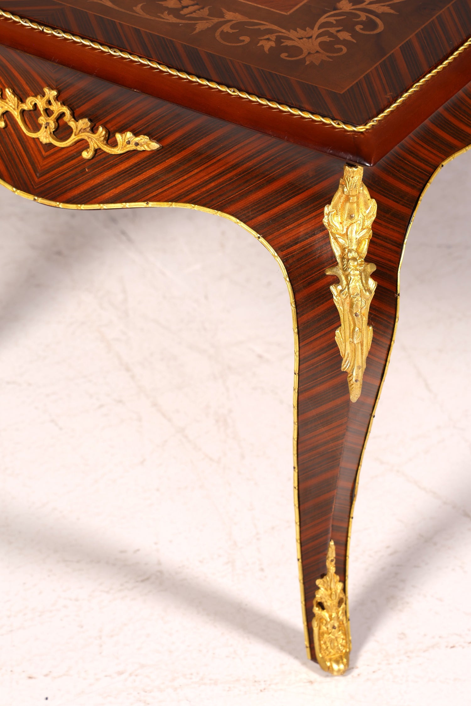 BILDER TAUSCHEN  Traumhafter Barock Stil Couchtisch Intarsien Antik Messing Wohnzimmer Tisch Ablage