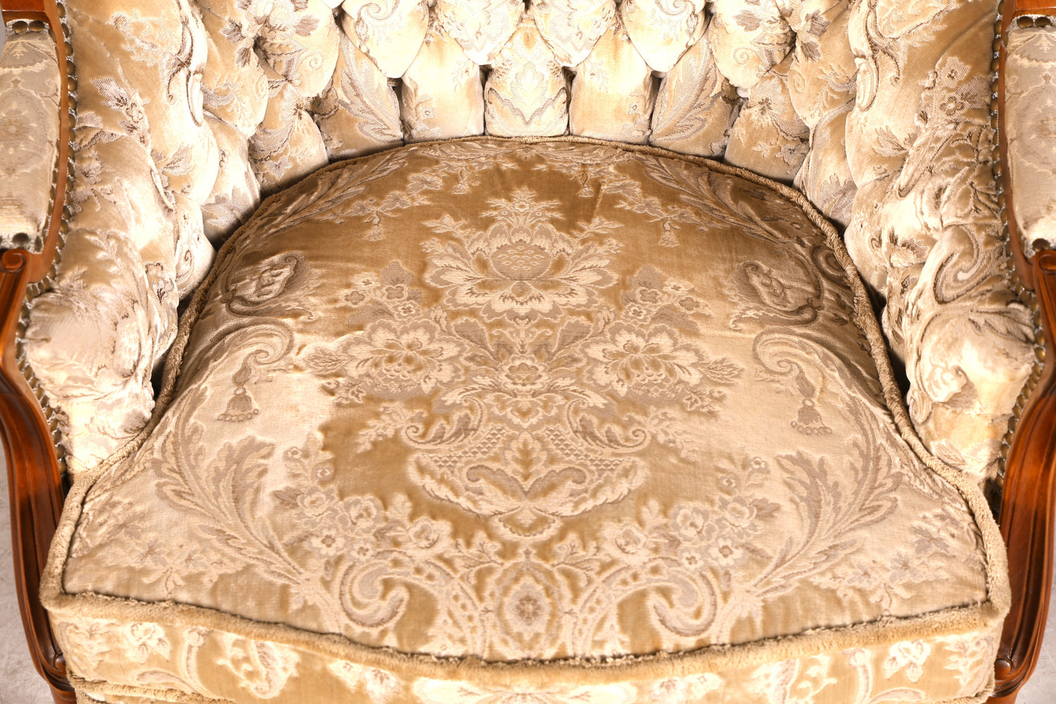 Wunderschöner Chippendale Armlehnsessel Barock Stil Sessel Armchair Samt Stoff Sessel 2 von 2