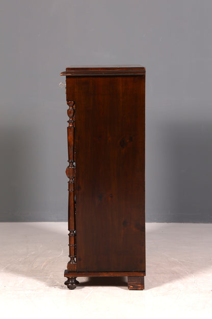 Eleganter Gründerzeit Sekretär Vertiko Highboard Louis Philippe Kommode Antik Schrank um 1880