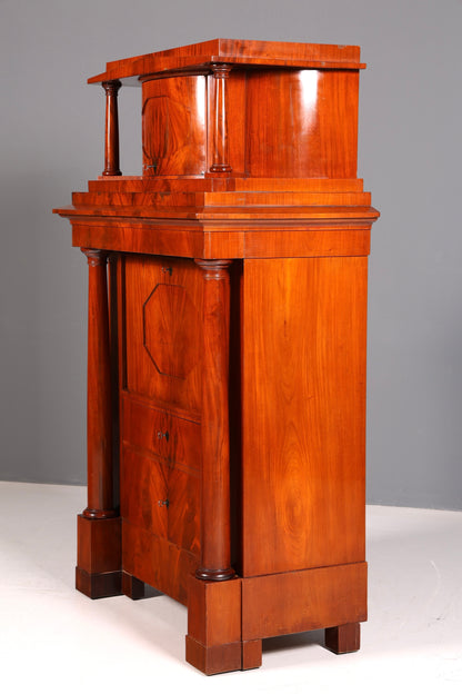 Wunderschöner Original Biedermeier Sekretär um 1860 Kommode Antik Bürokommode Englisch Säulen