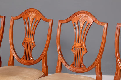 Edles 4x Englische Stühle Set Hepplewhite Stil Dining Chairs Antik Esszimmerstühle Küchenstühle Stuhlset Vintage