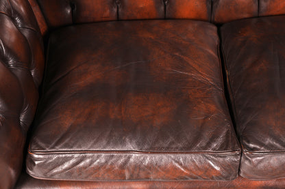 Wunderschönes Original Chesterfield Sofa 2-Sitzer Couch Echt Leder Englisch Polstersofa