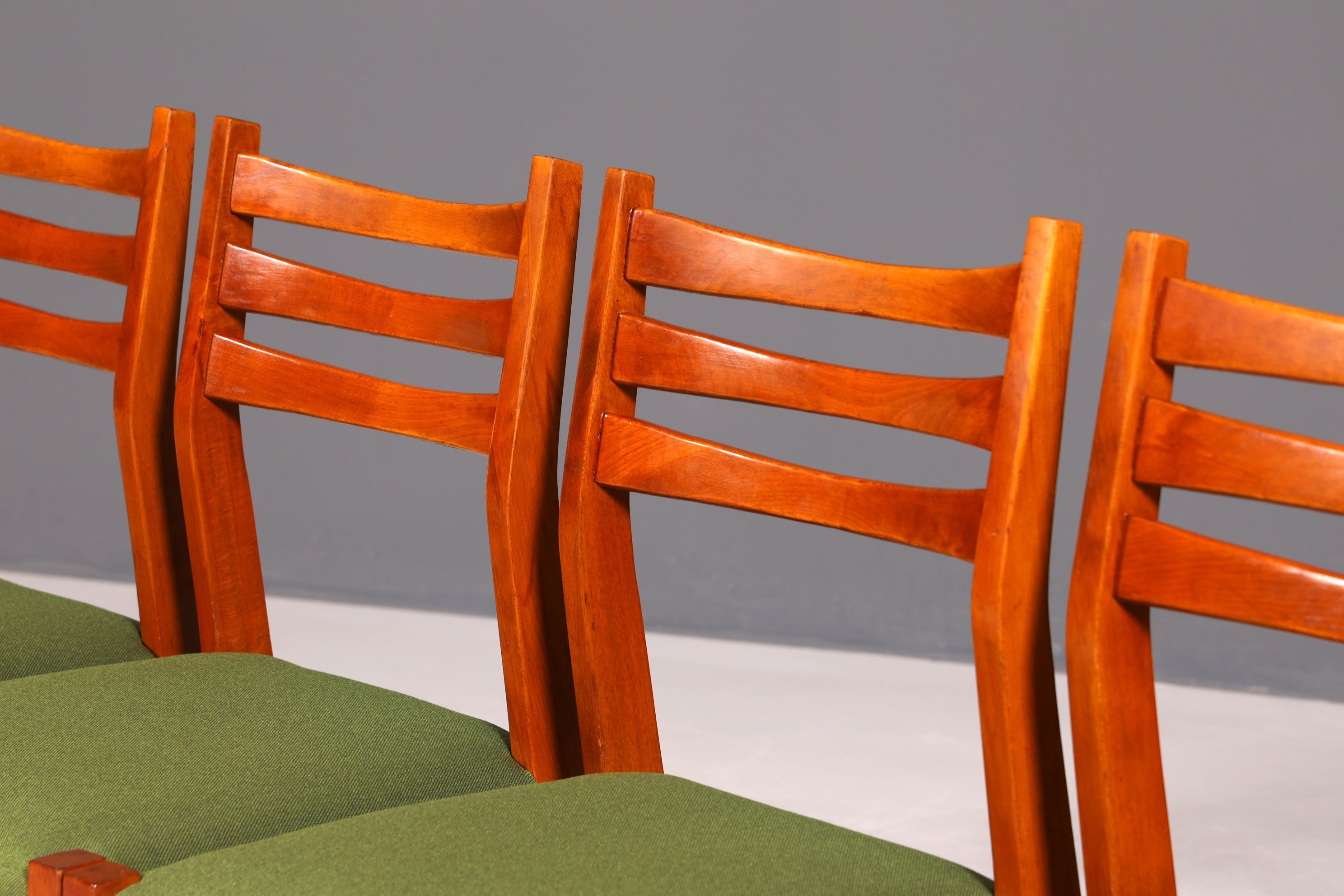 4x Mid Century Teak Holz Stühle Made in Denmark Retro Stuhlset Danish Design Vintage Küchenstühle