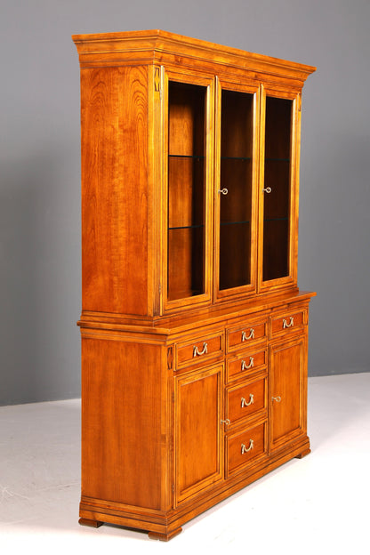 Wunderschöne Original Selva Vitrine Villa Borghese Antik Massivholz Buffet Schrank Bibliothek Glasvitrine Made in Italy